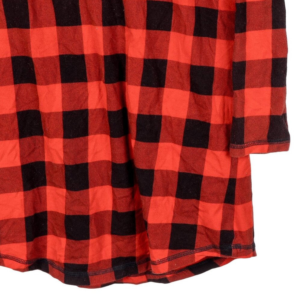 Xhilaration Nightgown S Womens Red Buffalo Plaid Long Sleeve Nightie Cotton - Picture 4 of 5